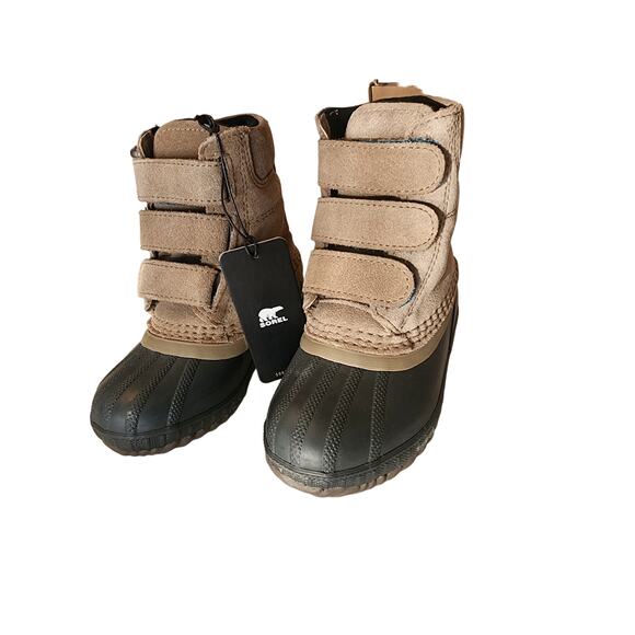 Sorel Children's Cheyanne II Strap Khaki Waterproof Boots SZ 8 Weather-Resistant - Picture 4 of 8